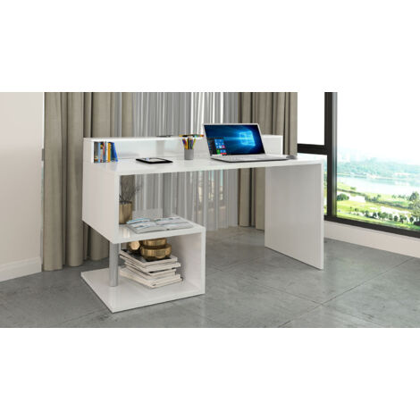 Scrivania a Giorno 140x60x92,5 cm Esse Bianco Lucido (1/5)