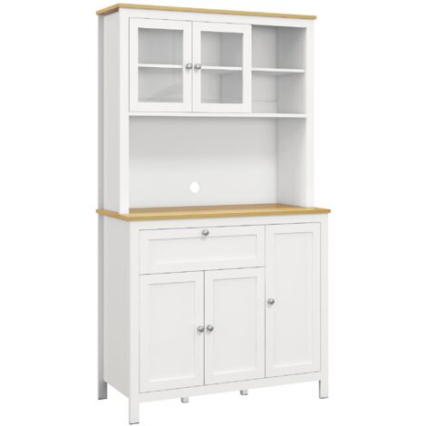 Credenza Dispensa Cucina Armadietti con Mensole Regolabili 100x40x180 cm Bianco (1/5)