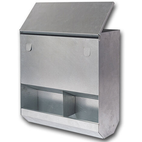 Mangiatoia per Galline 35x15x40 cm Capienza 8kg in Acciaio Zincato