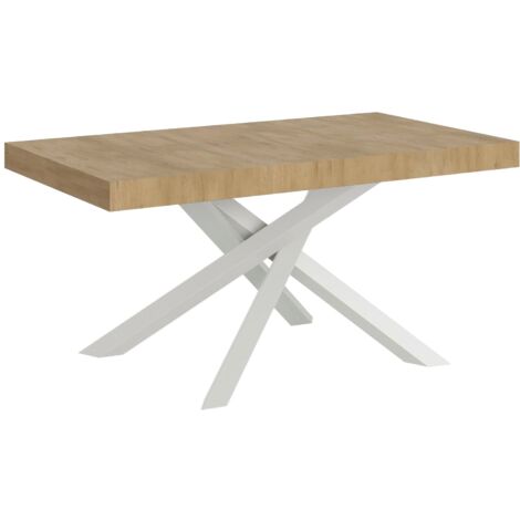 Tavolo allungabile 90x130/234 cm Karida noce gambe bianche