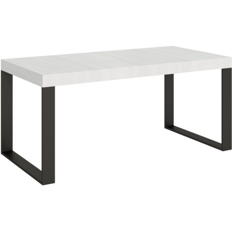 Tavolo Allungabile 200-460x90x77 cm Tecno Premium Bianco Frassino Telaio Antracite (1/5)