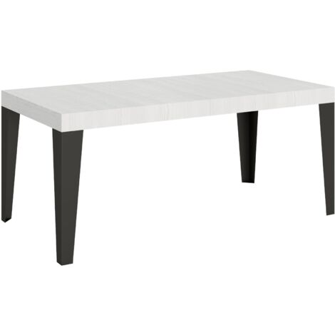 Tavolo Allungabile 200-304x90x77 cm Flame Bianco Frassino Telaio Antracite (1/4)