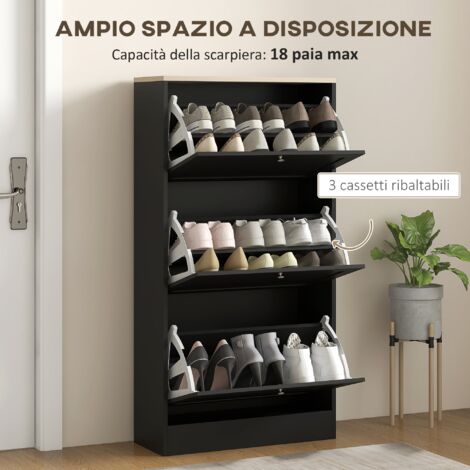 Maison Exclusive - Scarpiera Nera 60x35x105 cm in Legno Multistrato | Leroy Merlin