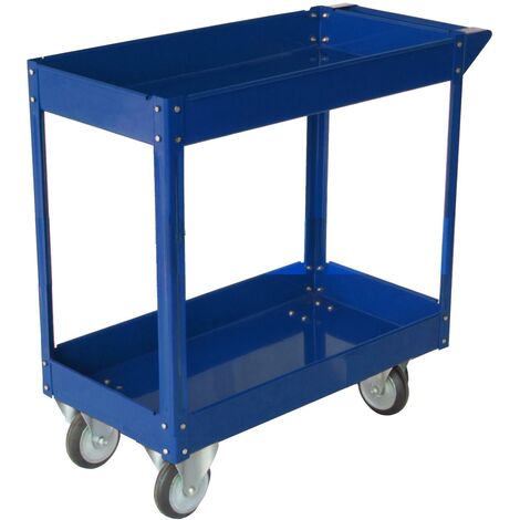 Carrello Porta Attrezzi da Officina 2 Ripiani 84x41x82 cm Tosini Blu