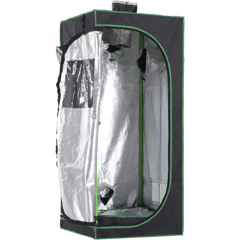 Tenda Coltivazione Idroponica Grow Box 60x60x140 cm con Cerniere Luci Illuminazione Mylar