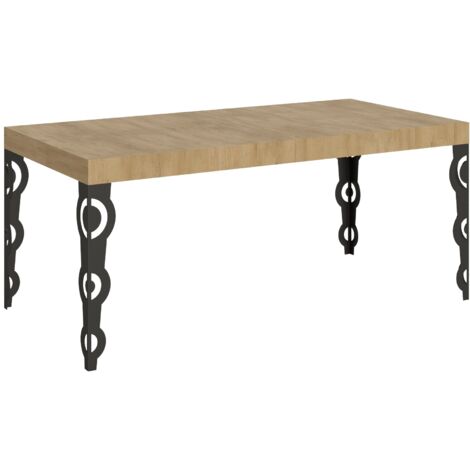 Tavolo Allungabile 200-460x90x77 cm Karamay Quercia Natura Telaio Antracite (1/5)