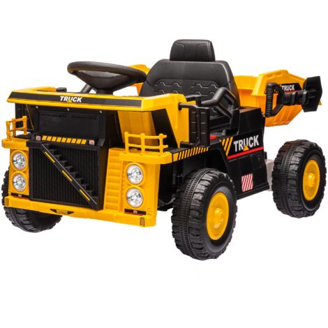 Camion Elettrico per Bambini 12V Velocità 3-6km/h Giallo