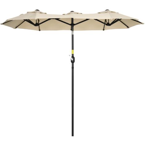 vidaXL Ombrellone a Doppia Testa con LED Antracite 316x145 cm