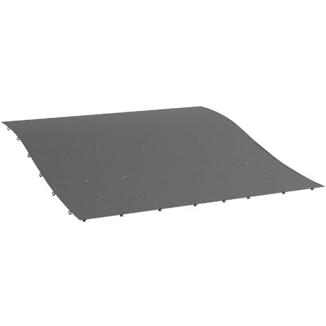 Telo di Ricambio per Pergola da Giardino 297x297 cm con 16 Fori di Drenaggio Grigio
