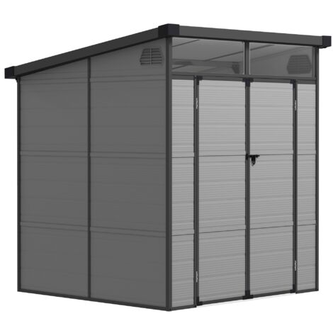 Casetta da Giardino  Porta Attrezzi 190x191x215 cm in Plastica Grigio Chiaro