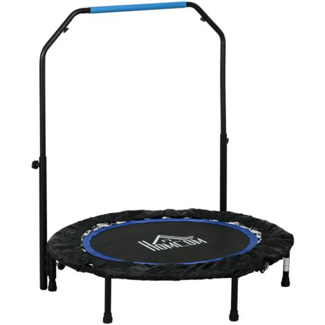 Mini Trampolino Fitness Ø102 cm Regolabile in Altezza Pieghevole con Manubrio Blu (1/5)