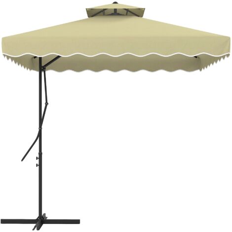 Foldable Metal Stand Holder Cross Frame Heavy Duty Parasol Base Umbrella Garden - Foto 6