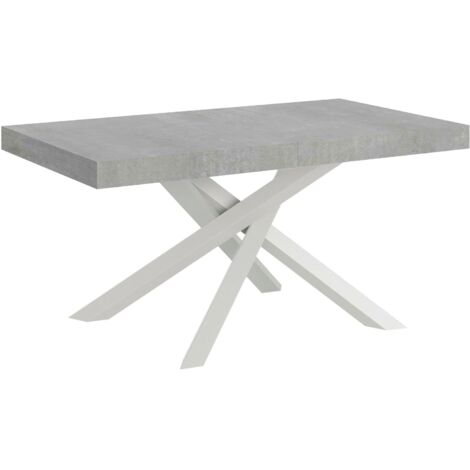 Tavolo Allungabile 200-460x90x77 cm Volantis Cemento Telaio Bianco (1/5)