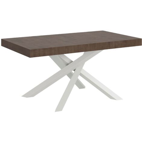 Tavolo Allungabile 200-304x90x77 cm Volantis Noce Telaio Bianco (1/5)