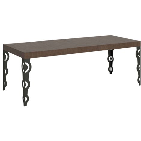 Tavolo Allungabile 200-304x90x77 cm Karamay Premium Noce Telaio Antracite (1/4)