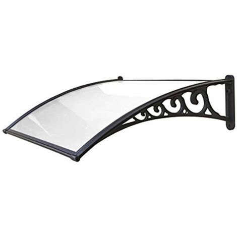 Pensilina Maya in Policarbonato Compatto Satinato 100x80 cm Nero (1/2)