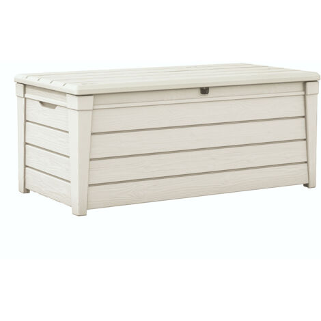 Baule da Esterno Keter Brightwood 145x69,7x60,3 cm in Resina Bianco