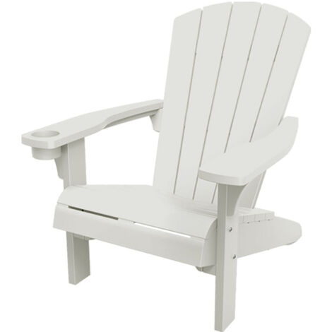 Sedia da Giardino Keter Alpine Adirondack 80x93x93 cm con porta bicchiere Bianco (1/5)