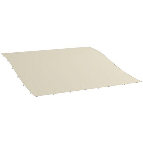 Telo Copertura per Gazebo Pergola 297x297 cm con 16 Fori di Drenaggio in Poliestere Beige