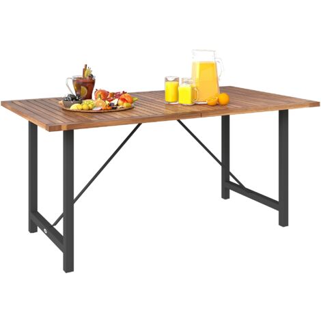 Spetebo Rose Panchina Da Giardino In Legno Duro E Acciaio, Nera, 114x54x72 Cm, Seduta 110 Cm, Max 160 Kg