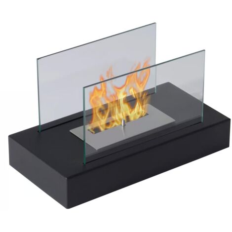 Camino A Bioetanolo Da Tavolo 45x18x17 Cm In Acciaio Inox Argento 220477