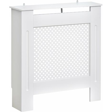 Copritermosifone in Legno a Griglia Bianco 78x82x19 cm