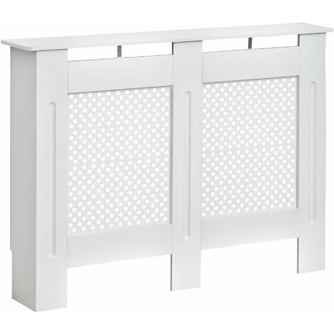 Copritermosifone in Legno a Griglia Bianco 111.5x82x19 cm