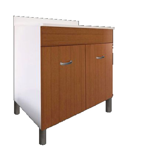 Mobile Sottolavello da Cucina 80x50x69 cm con 2 Ante in Nobilitato Teak (1/2)