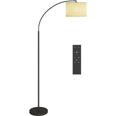 Lampada da Terra LED Regolabile con Telecomando con Timer 1H e Girevole in Metallo Nero (1/5)