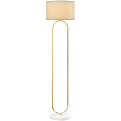 Lampada da Terra Moderna Design ad Arco Ø38x156 cm in Metallo e Tessuto Oro (1/5)