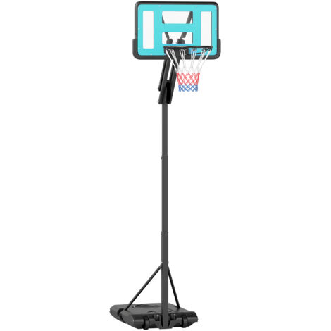 Canestro Basket da Esterno Regolabile 146-236 cm con Ruote e Base Riempibile Nero (1/5)