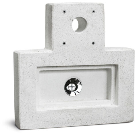 Base con Vasca Rettangolare 40x40x8 cm per Fontane in Cemento Levigato Bianco
