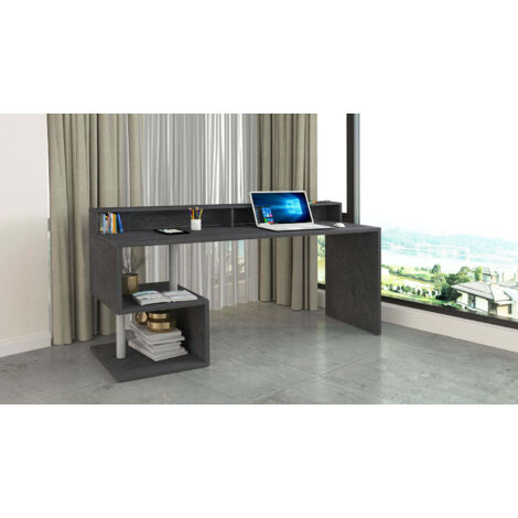 Scrivania a Giorno 180x60x92,5 cm Esse Report Grigio (1/5)