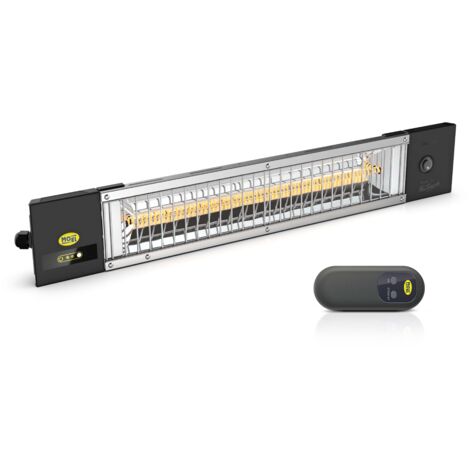 Stufa Elettrica ad Infrarossi 83x3,8x12 cm da Parete 1800W con Telecomando Onde Medie Moel Petalo (1/3)