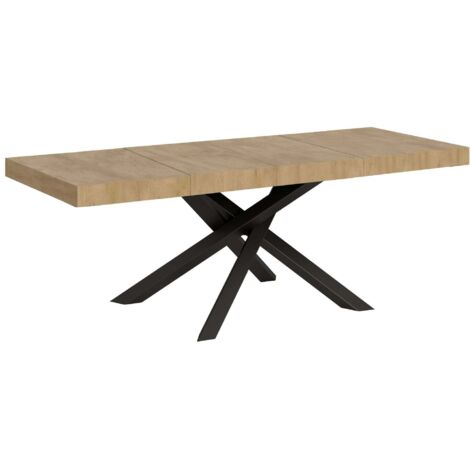 Tavolo Allungabile 200-304x90x77 cm Volantis Premium Quercia Natura Telaio Antracite (1/5)