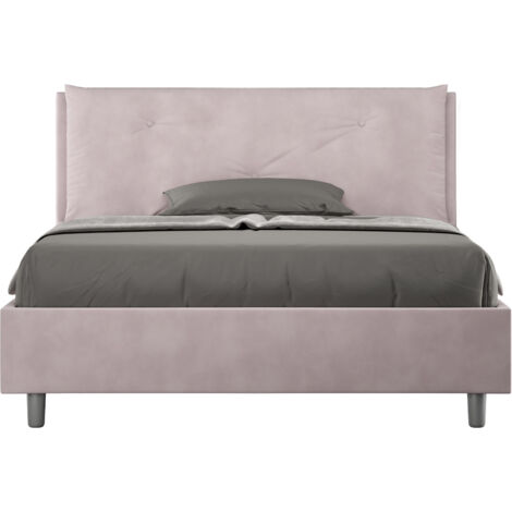 Letto Matrimoniale Francese 140x210 cm Senza Rete Imbottito in Microfibra Appia Large Glicine (1/5)