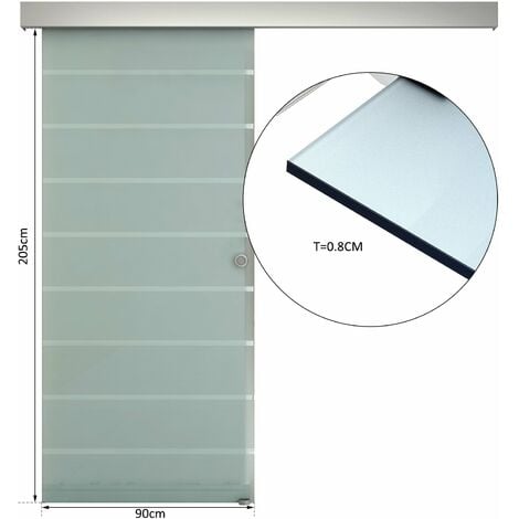 Home Arredamento Porta Interna Vetro ESG e Alluminio 102,5x201,5 cm  Dimensione Nero