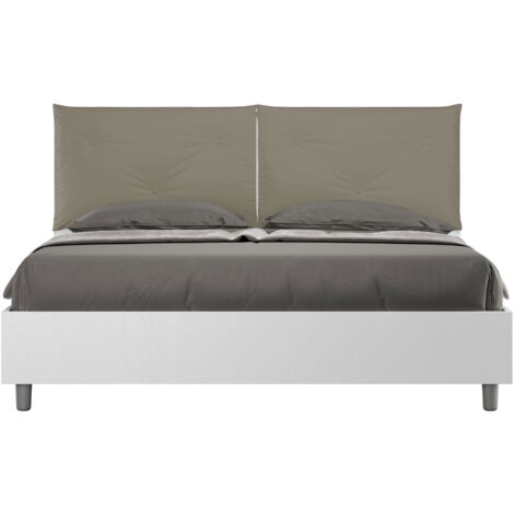 MOTUZP Letto Matrimoniale 160x200 Cm Con LED, USB E Contenitore – Struttura Imbottita