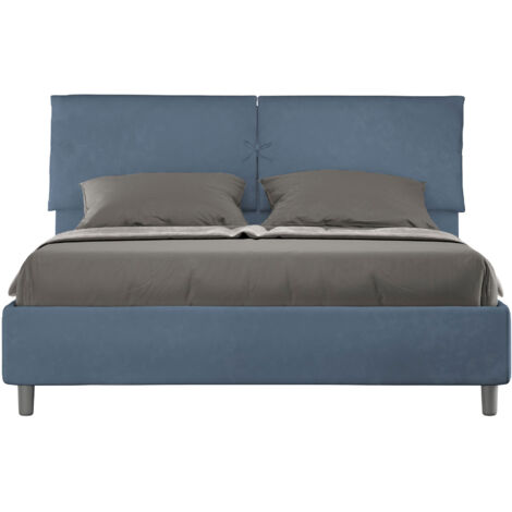 Letto Matrimoniale 160x200 Cm Nero Opaco E Rovere Con Vani Portaoggetti E 1 Cassetto Desmond 1