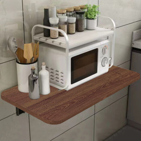 Tavolo Salvaspazio da Muro a Ribalta 80x60 cm in MDF Noce (1/4)