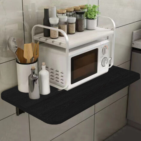 Tavolo Salvaspazio da Muro a Ribalta 80x60 cm in MDF Nero (1/4)