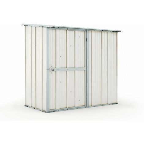 Casetta Box da Giardino in Lamiera di Acciaio Porta Utensili 174x100x174 cm Enaudi Bianca