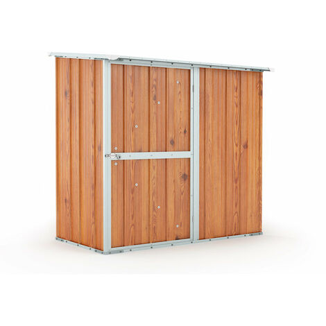 Casetta Box da Giardino in Lamiera di Acciaio Porta Utensili 174x100x174 cm Enaudi Legno