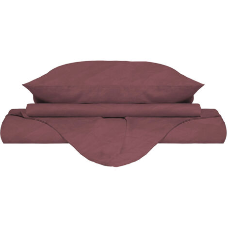 Copripiumino Matrimoniale Rosso Retrò 280x260 Cm BUCROS | Microfibra 3D, Super Morbido, Antirughe, Con 2 Federe 50x75 Cm