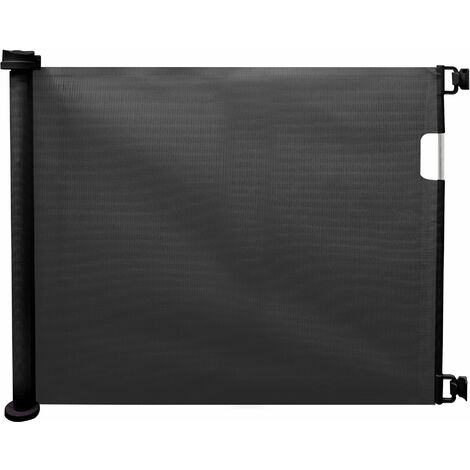 Cancelletto Bambini Barriera di Protezione Riavvolgibile 130x8x88 cm Fadi Nero (1/2)