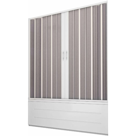 Sopravasca Lineare 170x150 cm 2 Ante a Soffietto in PVC Apertura Laterale H150 cm Dorini Bianco (1/4)