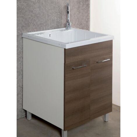 Mobile Lavatoio in ABS 55x45x89 cm 2 Ante Ambrosini Alyssa Marrone