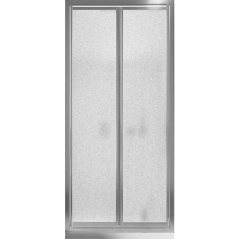 Porta Doccia 80 cm 2 Ante Battenti in Cristallo Opaco 4mm H185 Fosterberg Skagen (1/3)