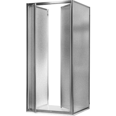 Box Doccia 3 lati 80x75x80 cm 2 Ante Battenti in Cristallo Opaco 4-6mm H185 Fosterberg Skagen Trio (1/3)
