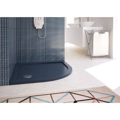 Piatto Doccia Semicircolare in Acrilico Fosterberg Floret 4 Antracite 80x80 cm
